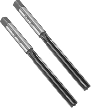 QUARKZMAN Escariador de mandril de 3/8 H7 de acero de alta velocidad para torno con 6 flautas rectas, vástago recto, herramienta de fresadodo para metal madera agujero escariado 2 piezas