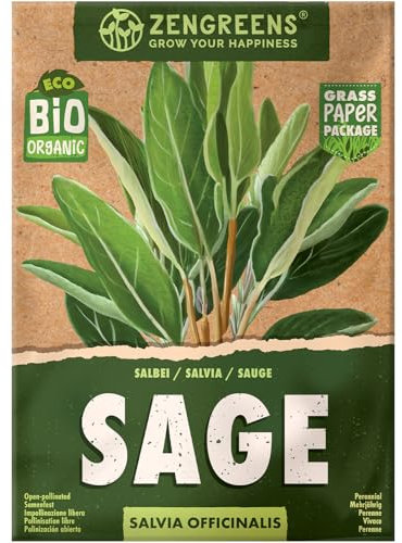 ZenGreens® - Bio Salbei Samen - Salbeisamen - Kräutersamen für den einfachen Anbau im Garten, Balkon oder Küche - Kräuter Saatgut ideal für Anfänger
