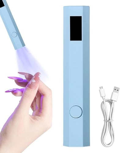 Lámpara de gel UV, esmalte de gel de mano, luz UV, secador de uñas portátil con 2 temporizadores, pequeñas lámparas UV para uñas de gel, linterna LED portátil para decoración de pegamento de diamantes