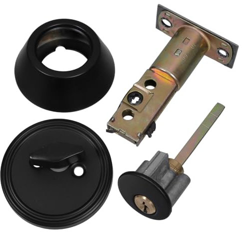 Hemobllo Double Cylinder Lock Heavy Duty Keyed Auxiliary Lock 35-50mm Stainless Steel Sleek Finish Security for Home Commercial Use