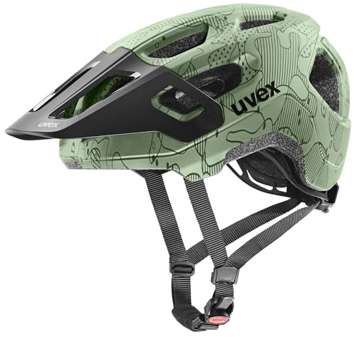 uvex React jr. Kinderfahrradhelm, Moss Green Altimeter matt, 52-56 cm