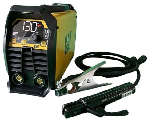 Caterpillar Inverter MMA 130A Pantalla Digital Electrodos Ø 1,6 - 3,2 mm Acero Inoxidable Hierro Fundición Ajuste automático inteligente