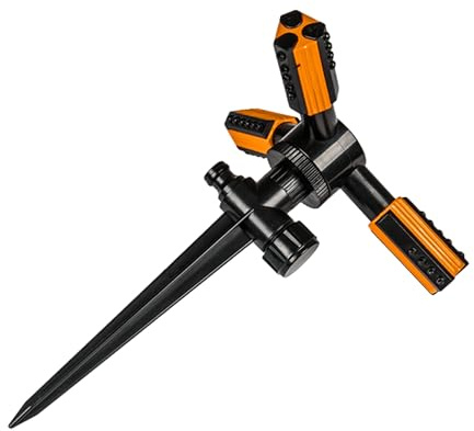 pokm toolsmarket Arroseur trio à 3 bras 95 m² - Arroseur circulaire pour arrosage de la pelouse - Zone de pulvérisation à 360 ° - Système d'irrigation - Arroseur pulvérisateur