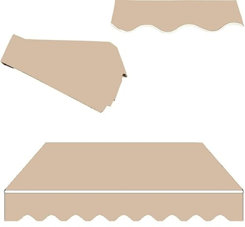 Tessuto di ricambio per tenda da sole retrattile manuale, in tela impermeabile, per uso esterno, disponibile in 2 x 1,5 m, 3 x 1,5 m, 3 x 2,4 m, 3,7 x 2,4 m, 4,6 x 3 m, 6,1 x 2 m, cachi, 4,5 x 3,5 m