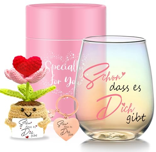 Binoster Geschenke für Frauen Weingläser Personalisiert Geschenke FreundinDankeschön Geschenk,Weihnachtsgeschenke,Geburtstagsgeschenk für Frauen,Freundin,Kollegin,Mama,Schwester Frau Geschenkideen