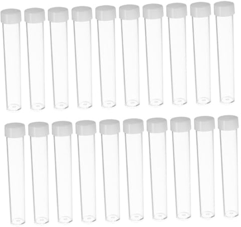 BESTYASH 50pièces Tubes Transparents Avec Bouchons Pour Rangement De Perles Et Paillettes Conteneurs Plastique Pour Petites Et Bijoux Boîtes De Stockage Compactes Et Pratiques