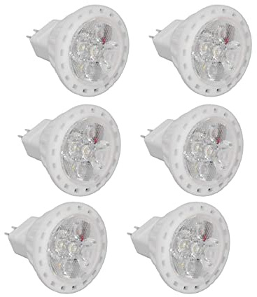 Taidda Ampoule LED MR11 4W, Variable 360lm, Lampe pour la Maison, Salon, Chambre à Coucher, Salle de Bain, 6 Ampoules GU4 en Céramique (lumière blanche)