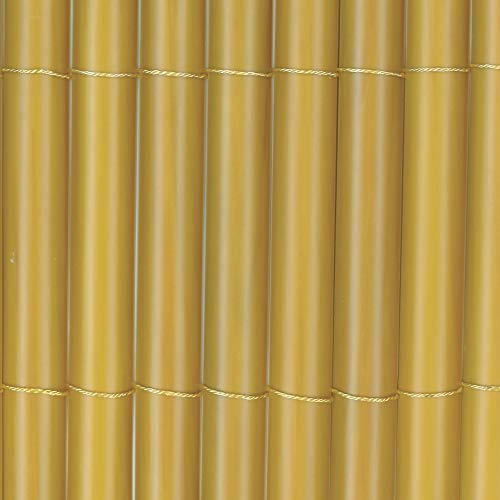 TENAX Rio 1,00 x 5 m Natürliche Farbe, Synthetisches Schilf aus halben Rohren mit 19 mm Breite, Sichtschutz Windschutz für Gärten und Zäune