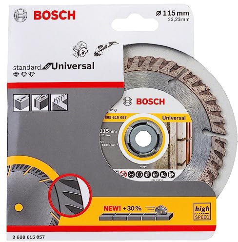 Bosch 1x PRO Multi Material Long Life Diamond Cutting Disc for Bore 22.23 and Small Angle Grinders (for Concrete, Reinforced concrete, Ø 115 mm, Professional Accessory Small Angle Grinder)