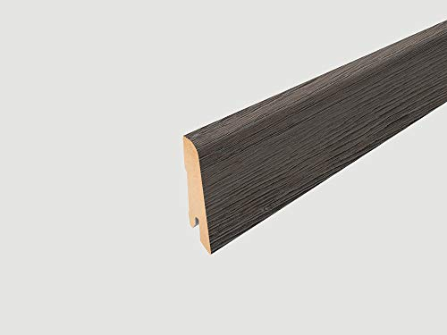 EGGER Home Sockelleiste grau L484 Fußleiste | Bodenleiste 2,4m passt zu EHL080 Palencia Eiche grau