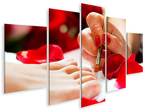 islandburner Bild auf Leinwand Frau Bei Der Pediküre In Einem Day Spa Viele Blumen Im Hintergrund Bilder Wandbilder Poster
