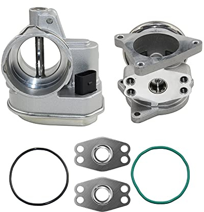 Flynsu Cuerpo del acelerador + Válvula EGR con juntas compatible con 1.9 2.0T AZV BKC 16V 038128063F 038129637D 038128063G