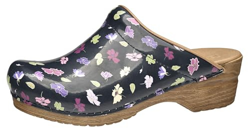 Sanita Illo | Zoccoli Aperti da Donna | Zoccoli Artigianali Originali in Pelle Flessibile | Plantare Anatomico in Schiuma Morbida | Nero | 38 EU