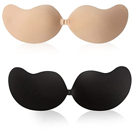 YDMAJF Soutien Gorge Adhesif 2 Paires Push Up Invisible Soutien Gorge Invisible Soutien Gorge sans Bretelles pour Les Robes de Soirée, Robes de Bal, Robes de Mariée (B)