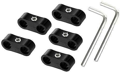 X AUTOHAUX AN4 Car Auto Hose Separator Clamp Fuel Line Connector Kit Black