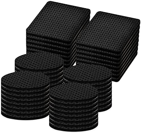 Non Slip Furniture Pads - 60 Pieces Self Adhesive Rubber Feet Pads Furniture Grippers Chair Leg Pads - Anti Scratches Furniture Feet Protectors for Hardwood Floors