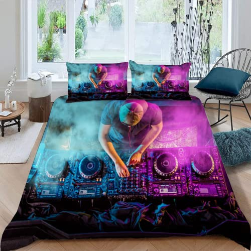 Consola De Musica Fundas Nórdicas DJ 3D Colcha Estampada Juego De Ropa De Cama 3 PCS Fundas De Edredón Nórdico/Fundas De Almohada/para Niño Cama