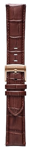 pininfarina Uhrenarmband mit Krokodilmuster, echtes italienisches Leder, 22 mm Band für Senso Hybrid Smart Watch mit Stahlschnalle und Schnellverschluss, dunkelbraunes Kroko-Muster, rotgoldene