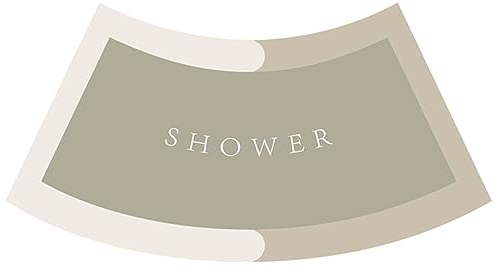 UVCMDUI Duschvorleger Halbrund, 10s Super Saugfähig Duschvorleger Eckdusche, Gebogene Duschmatte rutschfeste, Duschvorleger für Runddusche, Waschbarer,Beige,40x75CM(15.7x29.5IN)