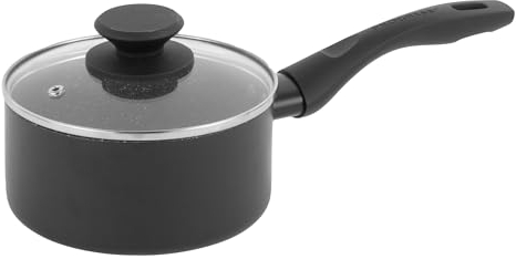 Progress Marble Ceramic 20 cm Saucepan with Lid – Non-Stick Cooking Pot with Metallic Marble Ceramic Coating, 2.5L Capacity, Induction Hob Suitable, Pressed Aluminium Cookware, PFAS-Free