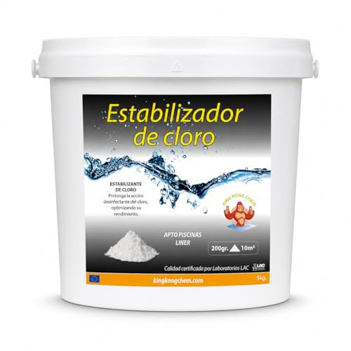 Estabilizador de Cloro - Retrasa destrucción del Cloro, Compatible con Todo Tipo Piscinas, 5 Kilos - Diasa Industrial