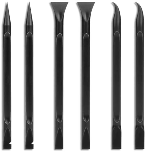 Plastic Scraper Tool, 6 Pcs Non-Scratch Crevice Cleaning Tool Pen-Shaped Scraper for Cleaning Car Detailing Tools for Tight Spaces, Kitchen, Stickers, Labels, Oil Stains, Food, Dirt (Black)