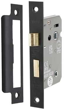 Infinity Decor 63mm & 75mm Bathroom Mortice Door Lock for Internal Wooden Doors - Warrington Certified & Security Purpose. (Matt Black, 63mm)