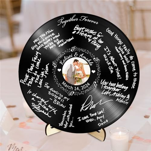 Personalisiertes Foto Hochzeit Gästebuch Alternativen Custom Record Hochzeit Gästebuch Rahmen Holz Rustikal Hochzeit Gästebuch Hochzeitsschilder für Zeremonie und Empfang