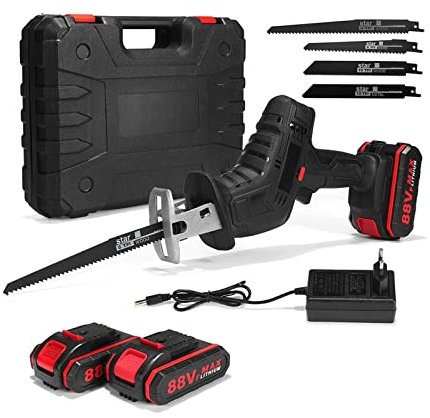 Sierra inalámbrica, Sierra recíproca eléctrica inalámbrica de 88V y 3000Rpm, herramienta de corte de tubería de Metal, madera y PVC de velocidad Variable, herramienta eléctrica de sierra eléctrica,pa