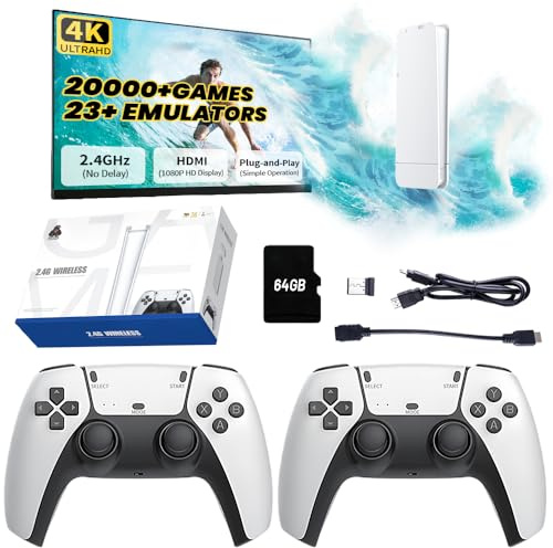 Temoo M15 Game Stick, 64G 20000+ Giochi Classici Console Retro Game, 4K Compatibile Ad Alta Definizione Consolle Retro Gaming, Retrogaming Console con Controller Wireless Doppio 2.4G, per Computer TV