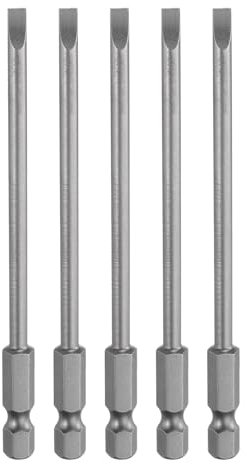 QUARKZMAN 5Pcs Embouts de Tournevis à Fente Magnétiques Sl4 4mm en Acier S2 Embout de Tournevis à Tête Plate 1/4 Tige Hexagonale Embouts de Tournevis de 100mm (3.9) de Long pour Vis