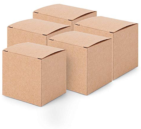 lvifloae 50-teiliges Kraftpapier-Box-Set, faltbar, Retro-Geschenkboxen, Bastelkarton-Set für Weihnachts-, Hochzeitsgeschenke, Basteln, Cupcake-Boxen, Papierbox-Set (ohne Hanfseil)