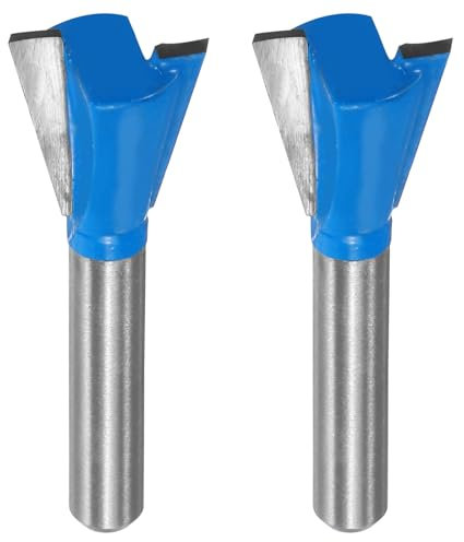 QUARKZMAN 2pz Fresa per Dovetail 5/8 Diametro 1/4 Asta Carburo di Tungsteno 14 Gradi Fresa per Giunti Dovetail per Cassetti Armadietto Lavorazione Legno Finitura Finita