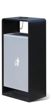 Papelera para Exterior Bote de basura for interior/exterior de 40 litros, bote de basura de metal cuadrado con caída lateral con dos aberturas laterales, bote de basura comercial doméstico moderno Con