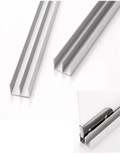 Acrylic Glass Track Aluminum Alloy Sliding Door Track Set Double Track Door Sliding Moving Track Glass Sliding Door(100cm/39in)