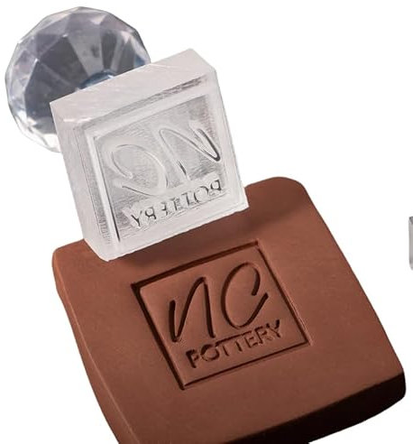 Timbro personalizzato in ceramica acrilica - Timbri personalizzati in argilla, timbro per goffratura con parola, timbro con manico, timbri per biscotti di nozze, regalo artistico artigianale