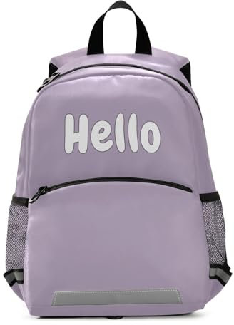 RPLIFE Mochila personalizada para niños pequeños con correa con nombre, color violeta claro, mochilas personalizadas para niños de vuelta a la escuela