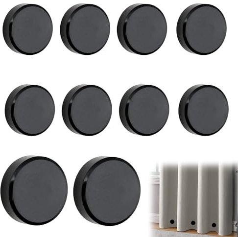 Xerteam 20 Pcs (10 Pairs) Curtain Weights, Shower Curtain Magnets Waterproof Weighted No Sew, Curtain Weights for Hems Drapery Refrigerator Tablecloth Note Flag (Black)