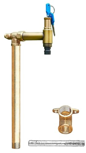 Fontana d'acqua da esterno con rubinetto di bloccaggio, colonna d'acqua antigelo indipendente per giardini e patii, design cilindrico nero, perfetta per decorazioni e decorazioni da giardino.
