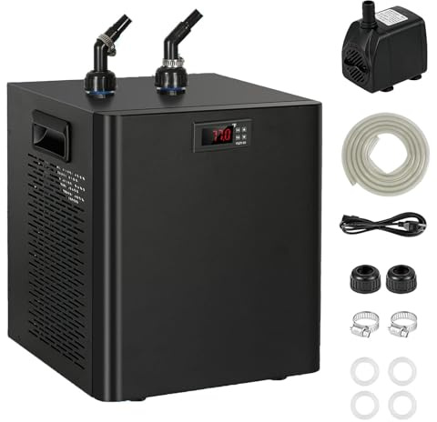 Enfriador y calentador de agua de 300 litros, unidad de control de temperatura ajustable para baños de hielo, acuicultura (agua dulce/agua de mar), hidroponía