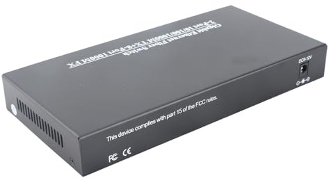 Aramox Accessorio di Rete Gigabit per Ricetrasmettitore Switch in Fibra Ethernet con velocità di Porta Stabili e Versatili, Distanza di Trasmissione Estesa per Configurazioni di Rete Multiple,