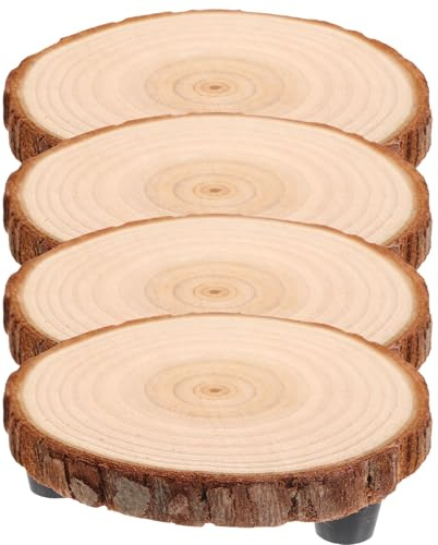 DIYEAH 2 Pezzi Base Portavasi in Legno Naturale con Gambe Supporto Multifunzione per Fioriere e Alzate Dolci Altezza per Balcone e Piante da Interno ed Esterno