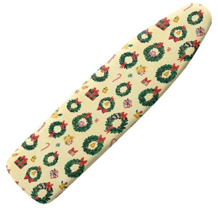 Copriasse da Stiro Universale 120x40 Giallo Verde Resistente al Calore - Cordoncino di Fissaggio e Stretch-System - per Tutte Le Assi da Stiro, Facile da Cambiare