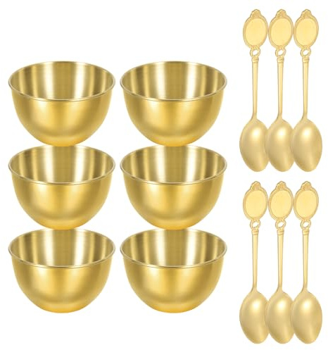 QUARKZMAN 6 Pcs Juego De Salseras De Acero Inoxidable De 3.4 Pulgadas, Salseras Y Cucharas, Tazas Para Salsas Y Condimentos, Tazones Para Sushi, Para Mezclar, Cuencos Para