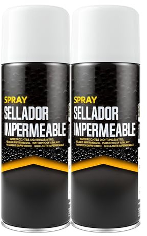 Etrexonline Spray Sellador Impermeable Blanco 400 ml, para Grietas y Fugas, Secado Rápido, Alta Adherencia, para Metal, Madera, PVC y Cemento, Uso Interior y Exterior, 2 x 400 ml