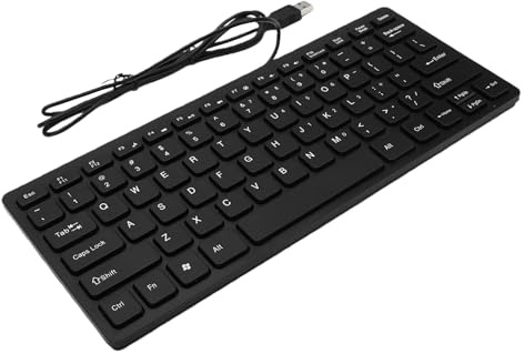 Bewinner USB-trådbundet Tangentbord 78 Tangenter Kompakt Tyst Tangentbord för PC Bärbar Stationär Dator Surfplatta - Tunna Tysta Skrivmaskintangentbord med Ergonomisk Design, Lätt 300g (Svart)