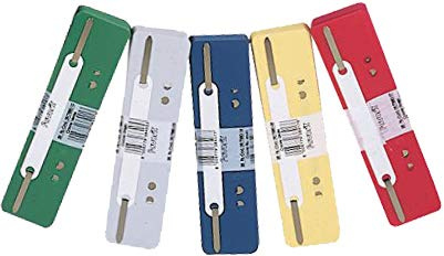 Elba 27 591 WE Kurzheftstreifen für DIN A4 und A5 PP 125 Stück (5 Farben) weiß gelb rot blau grün