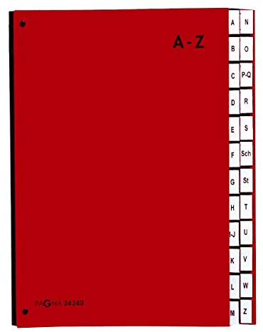 Pagna Pultordner Color (Pultmappe, 24 Fächer, A-Z) (rot | 3er Pack)