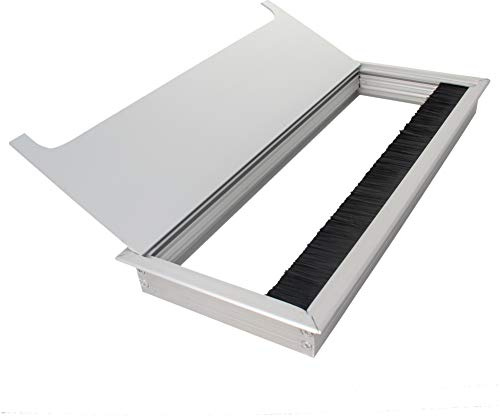 MroMax 28,8 x 10,8 cm (Basis L x Sockel B), Schreibtischtülle, Aluminiumlegierung, 288 x 108 mm, Kabellochabdeckung, rechteckig, Ordnen Sie Drähte Organizer für Zuhause, Büro, Schreibtisch, Kabelkabel