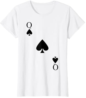 Spielkarte Pik Dame Königin Queen Fasching Karneval Kostüm T-Shirt